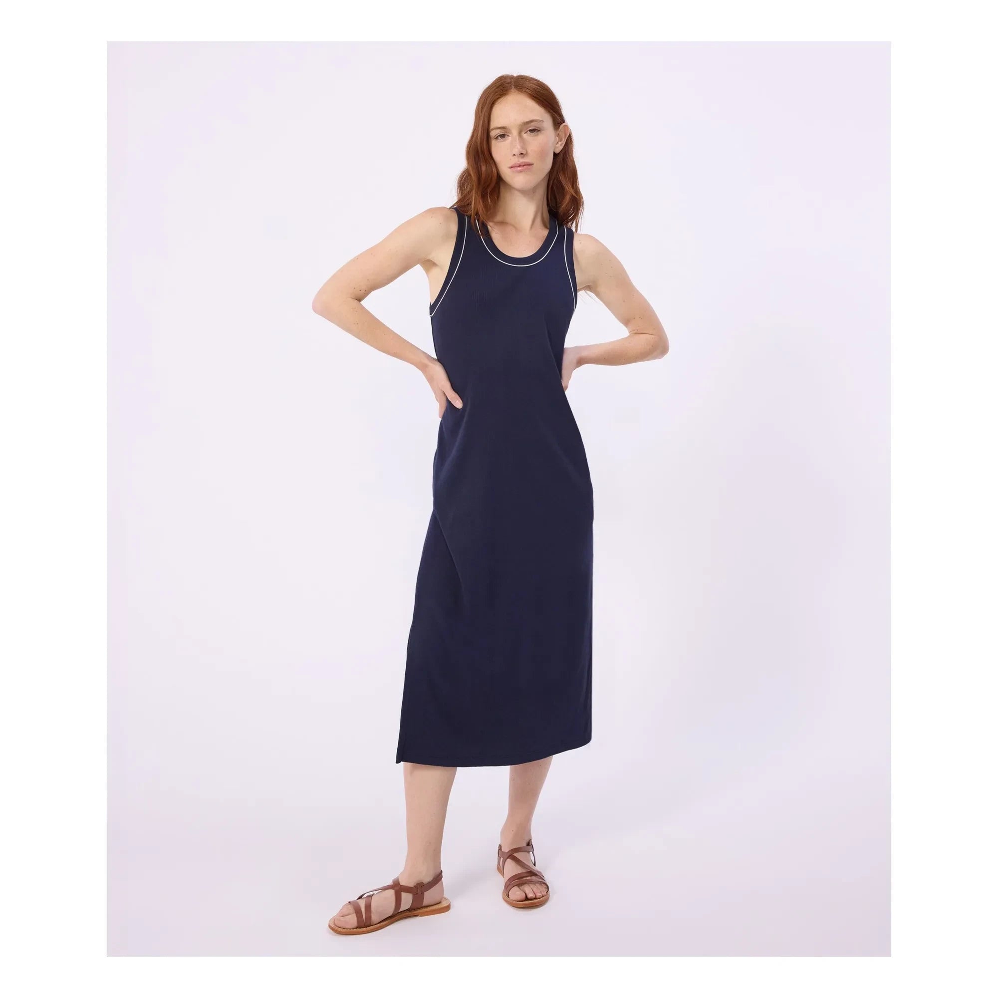 Petit Bateau - Plain Ribbed Tank Dress | Navy Blue