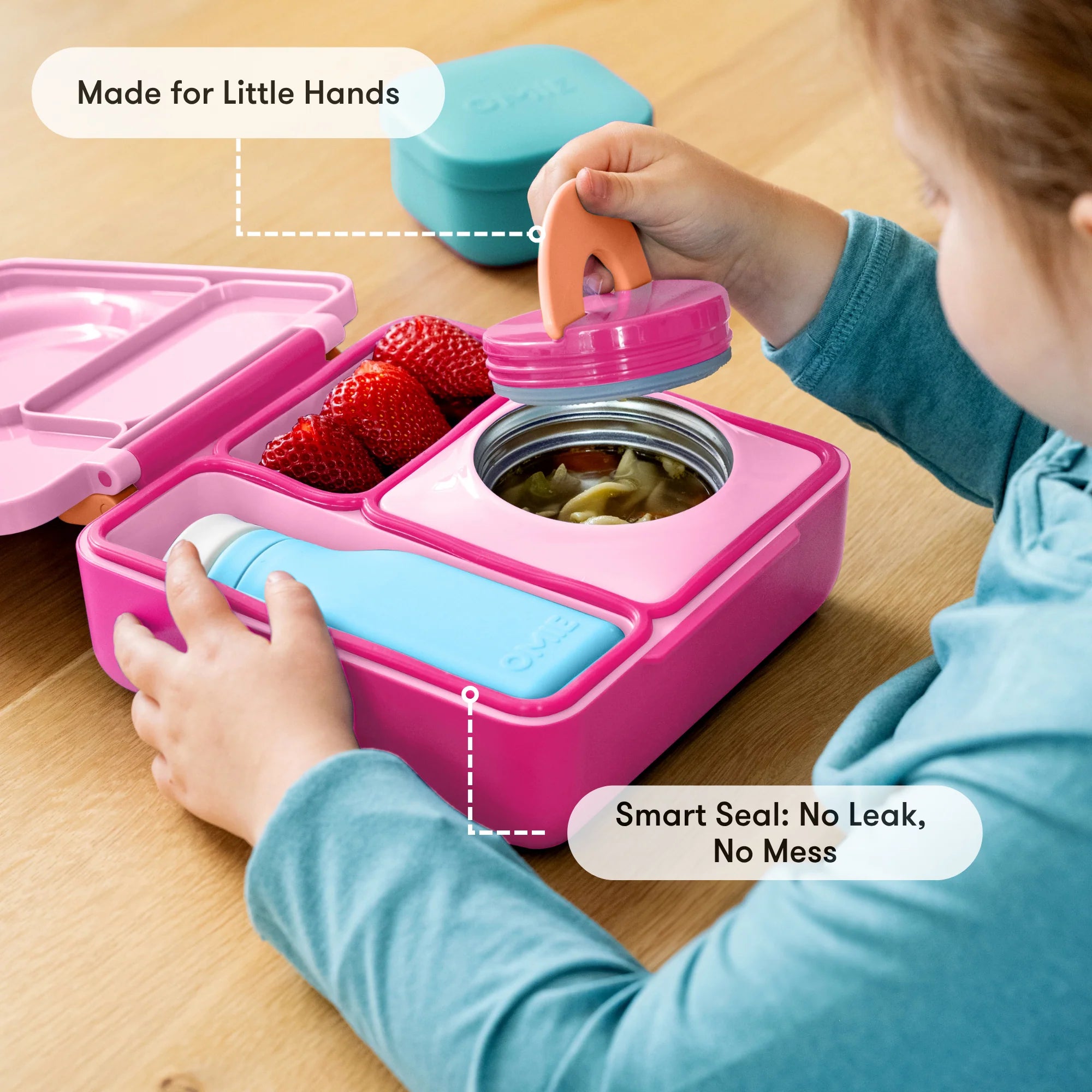 Omiebox - Heat Insulated Fairy Pink Bento Lunch Box
