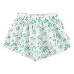 Piupiuchick - Organic Cotton Floral Shorts | White