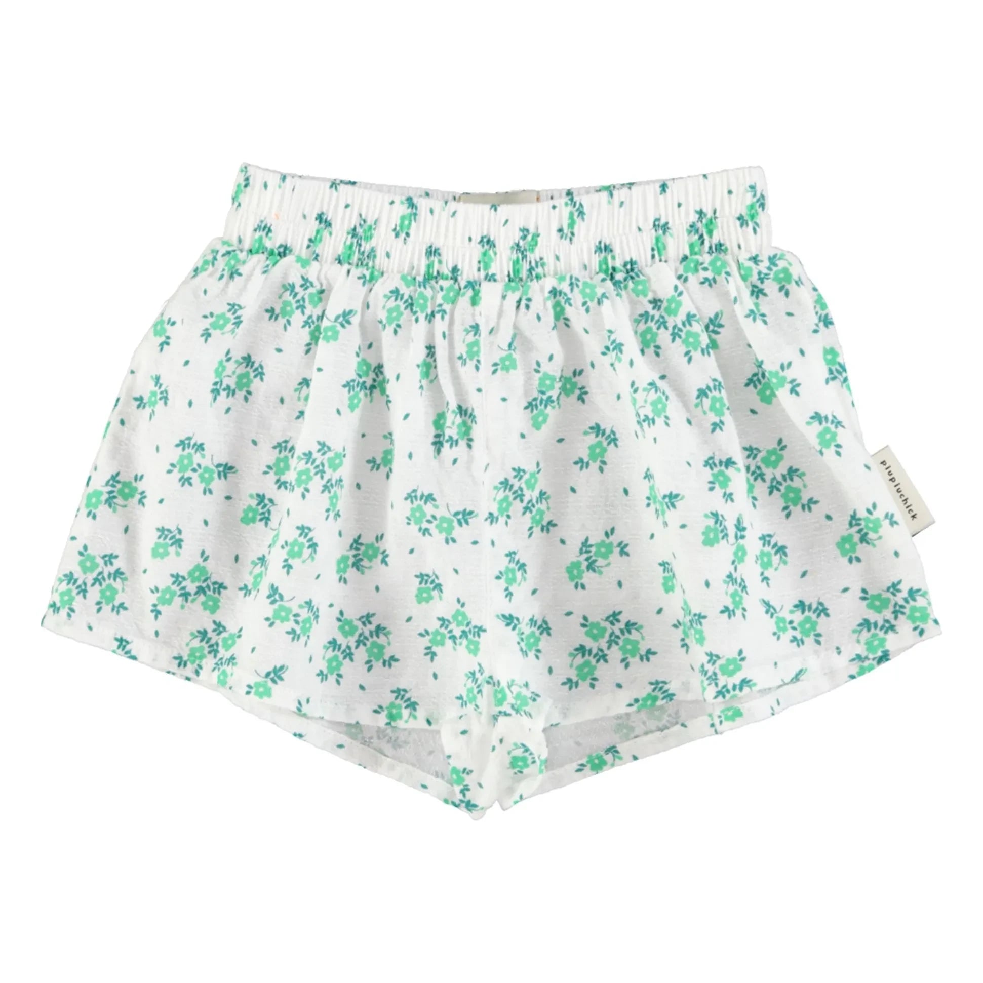 Piupiuchick - Organic Cotton Floral Shorts | White
