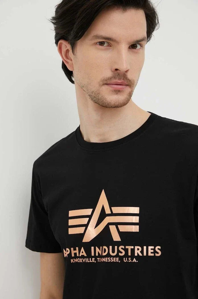 Alpha Industries Basic T-Shirt Foil Print Pamuklu Tişört
