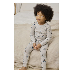 Petit Lem - Organic Cotton Baseball Pajamas | Gray
