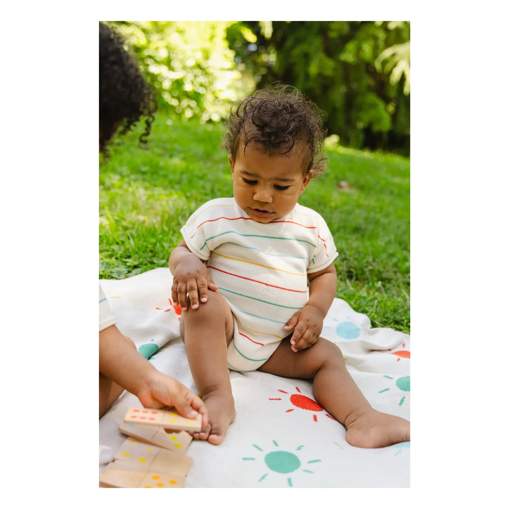 Bayiri - Botanik Striped Organic Cotton Bodysuit | Ecru
