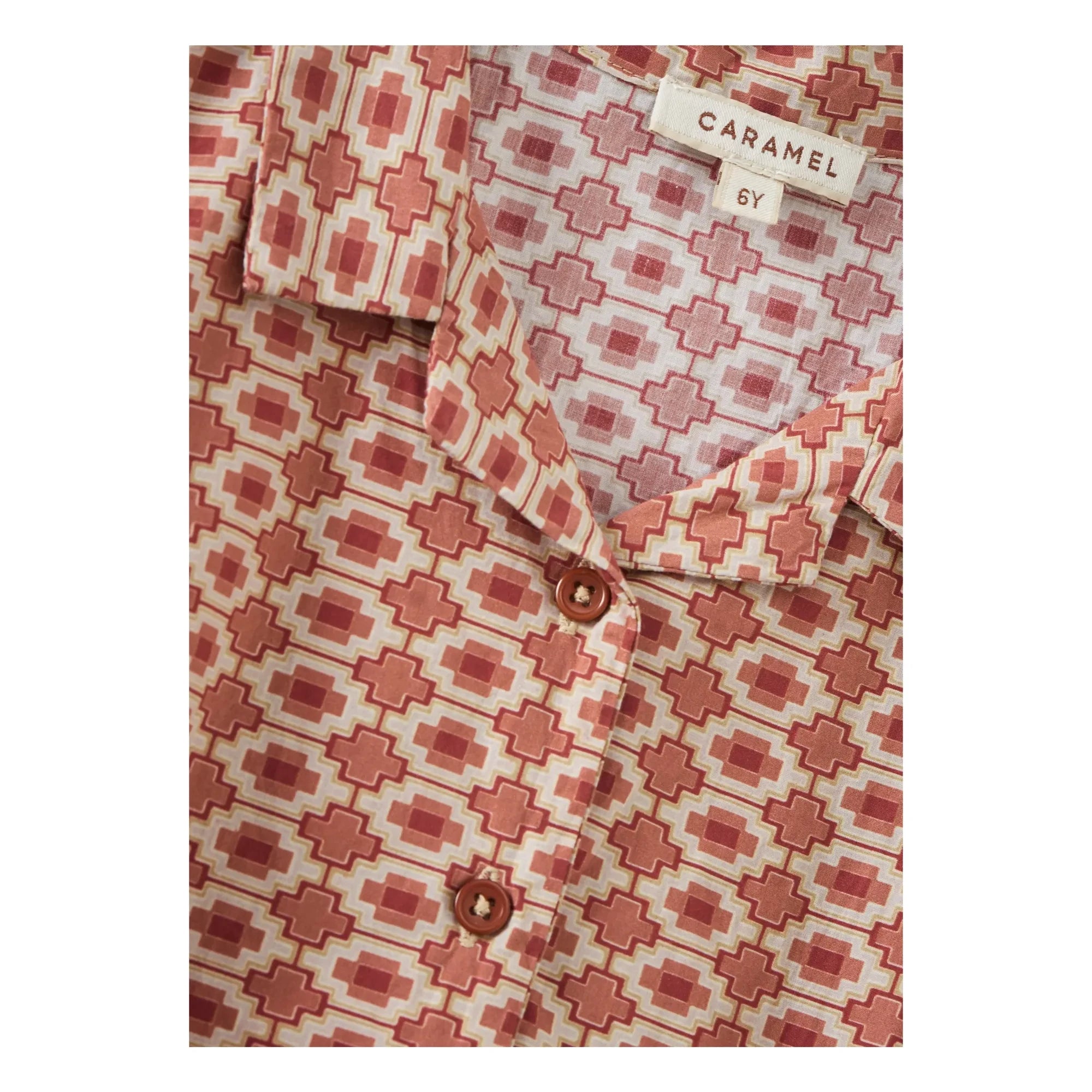 Caramel - Geometric Bamboo Shirt | Brick Red