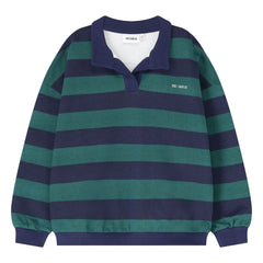 Cos I Said So - Striped organic cotton polo t-shirt | Navy Blue