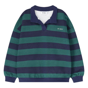 Cos I Said So - Striped organic cotton polo t-shirt | Navy Blue