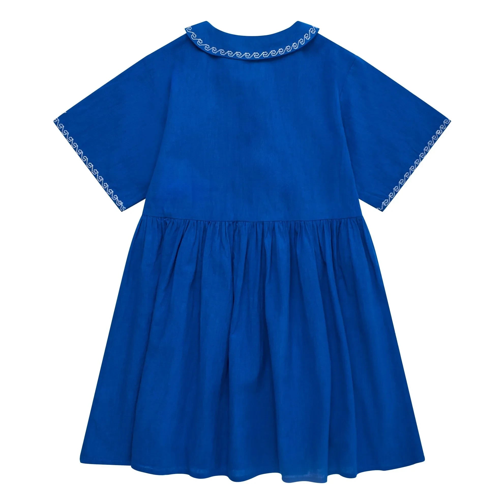 Maison Mangostan - Blue Embroidered Voiles Dress