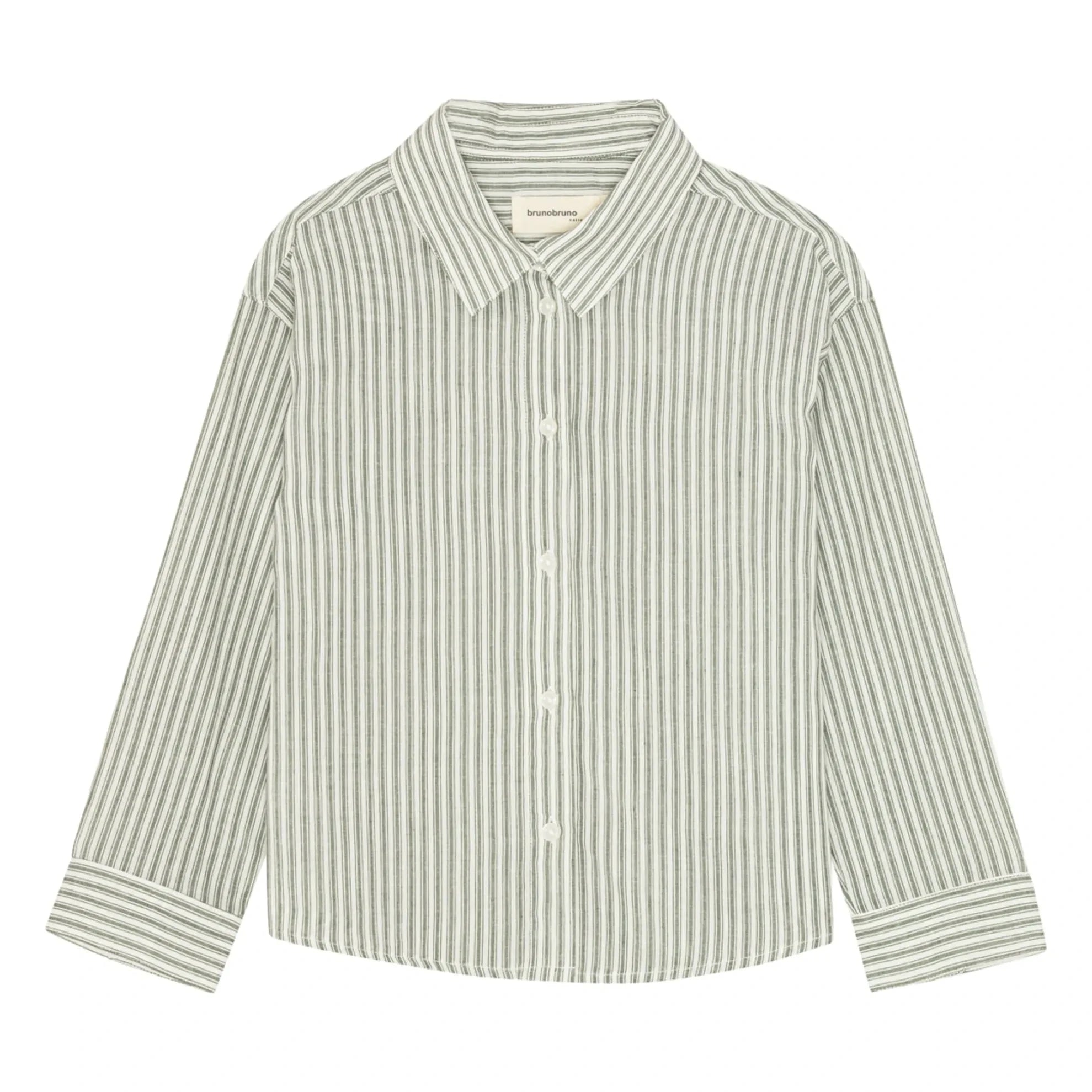 brunobruno nation - Nohrla Striped Organic Cotton Shirt | Green
