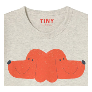 Tinycottons - Tiny & Tiny Dogs Organic Cotton T-Shirt | Heather Beige