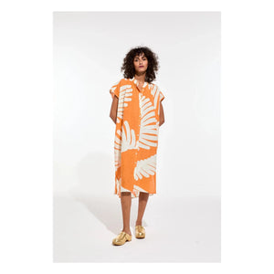 Mapoésie - Alma Palme Cotton Dress | Orange