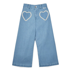 Mipounet - Jean Louise Pockets with Hearts | Light Blue