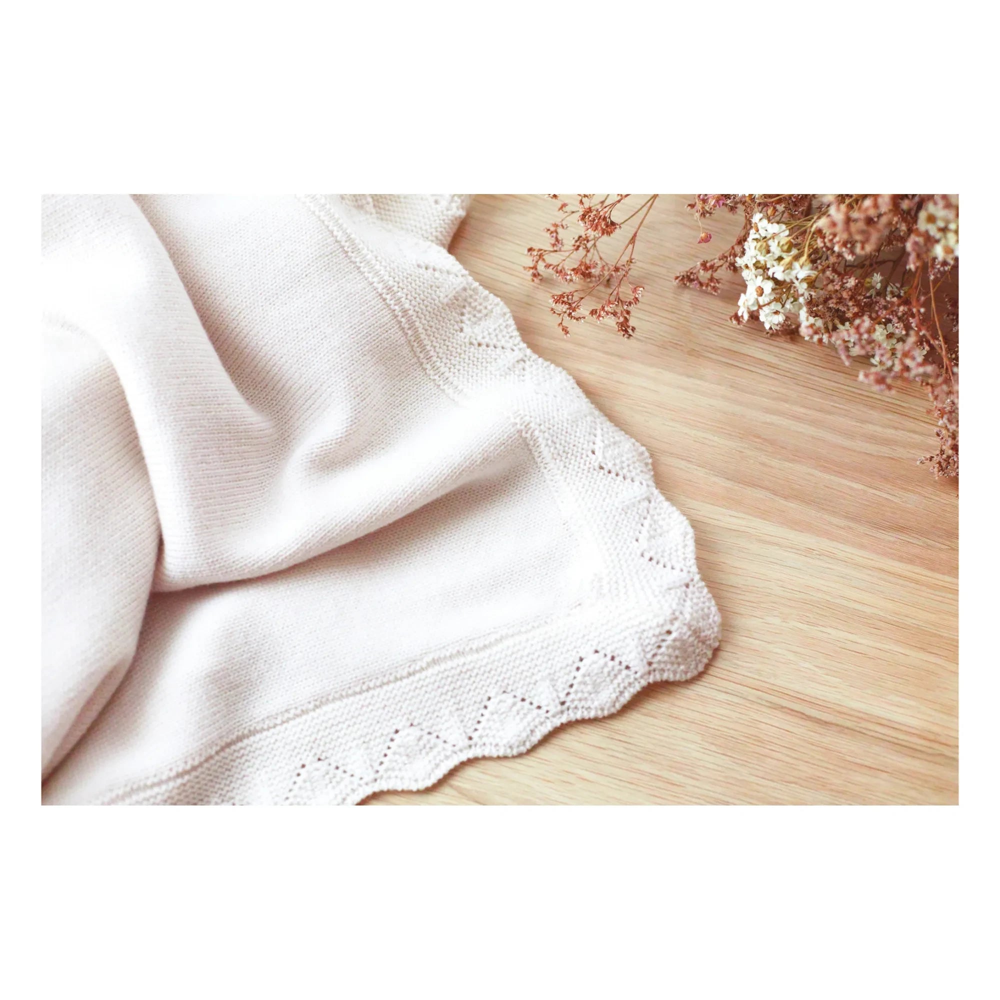 Tartine et Chocolat - Merino Wool Throw | White/Ecru