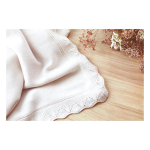 Tartine et Chocolat - Merino Wool Throw | White/Ecru