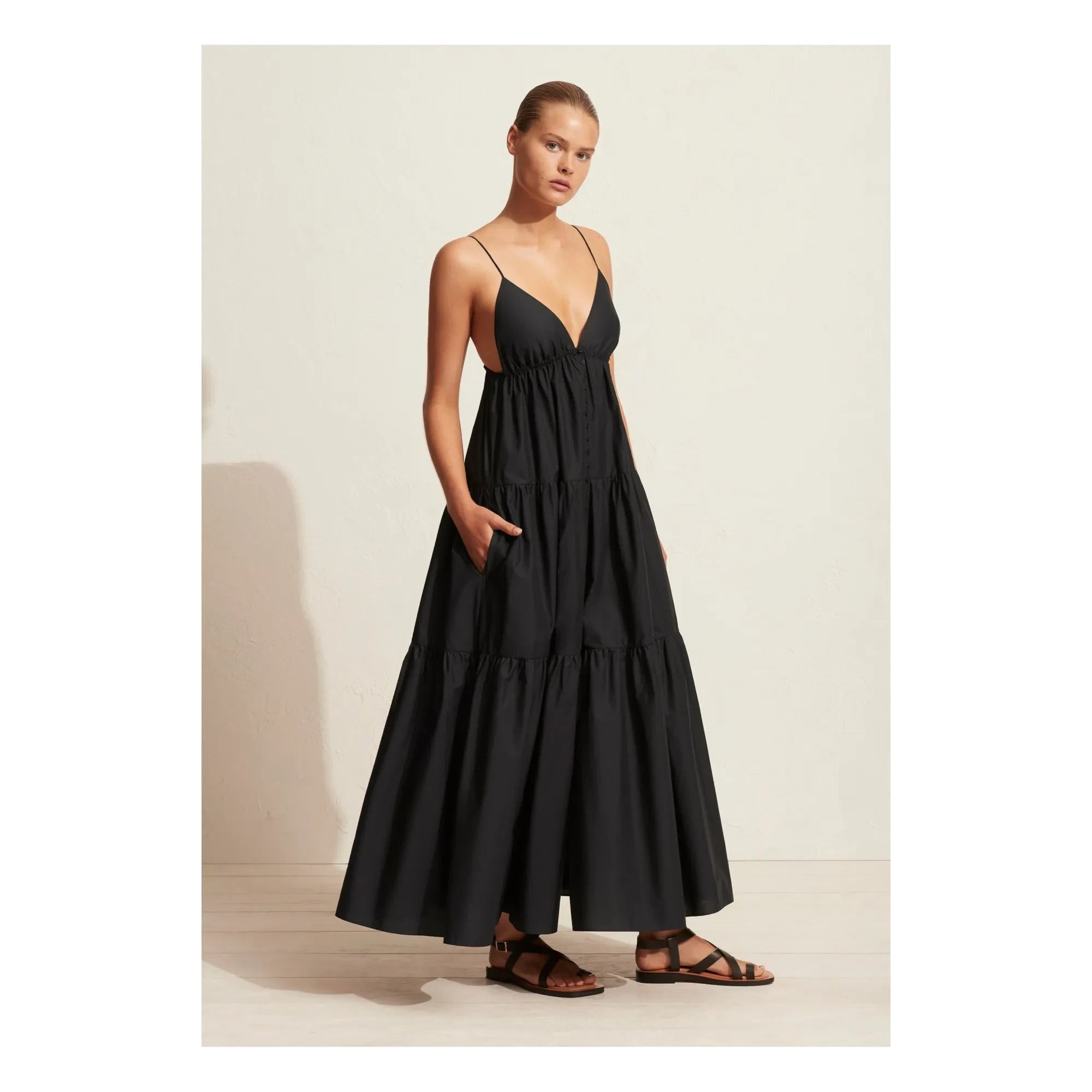 Matteau - Triangular Layered Dress | Black