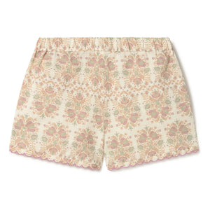 Coco au Lait - Organic Cotton Floral Shorts | Ecru