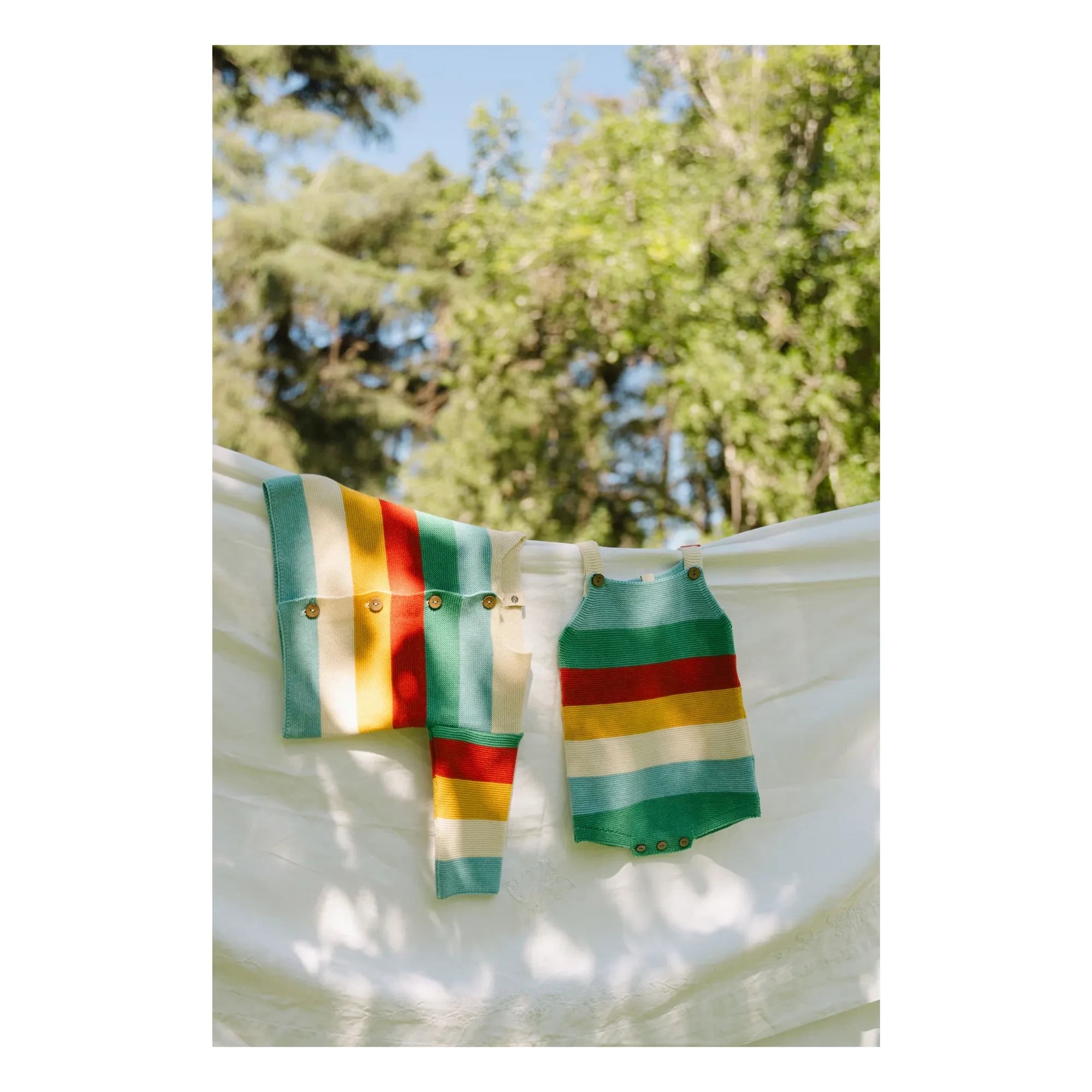 Bayiri - Rainbow Organic Cotton Cardigan | Turquoise