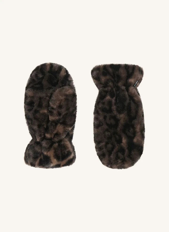 Apparis - Kahverengi Coco Leopard Geri Dönüştürülmüş Elyaf Eldivenler