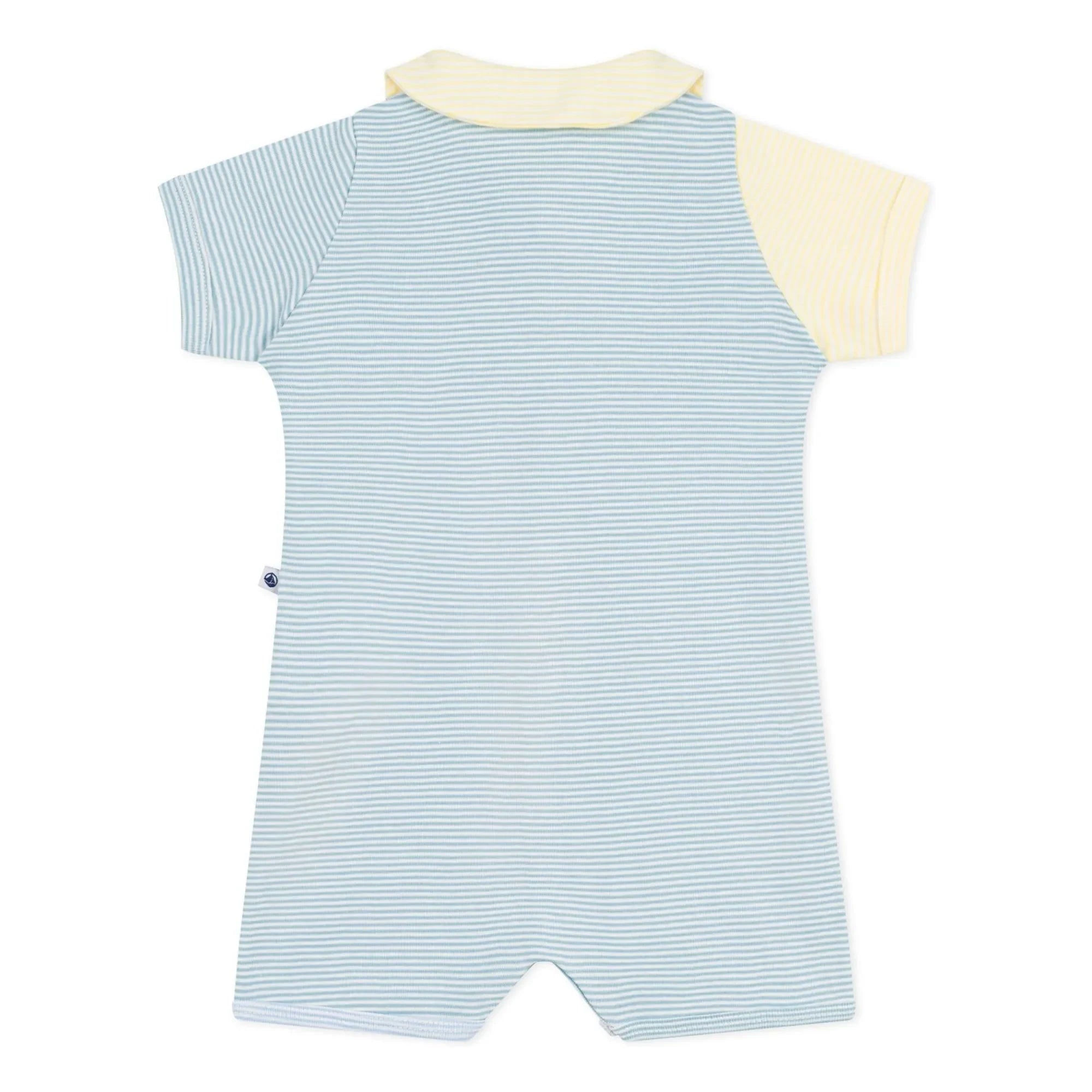 Petit Bateau - Striped Pajama Romper Shorts | Blue