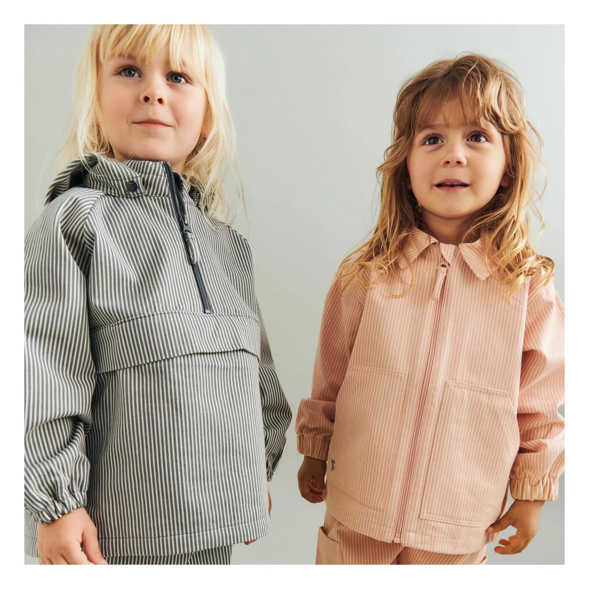 Wheat - Bofo Striped Organic Cotton Jacket | Gray
