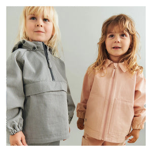 Wheat - Bofo Striped Organic Cotton Jacket | Gray