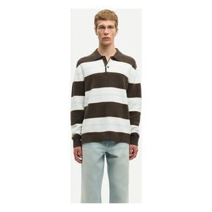 Samsoe Samsoe - Sanino Long Sleeve Striped Polo T-Shirt | Khaki