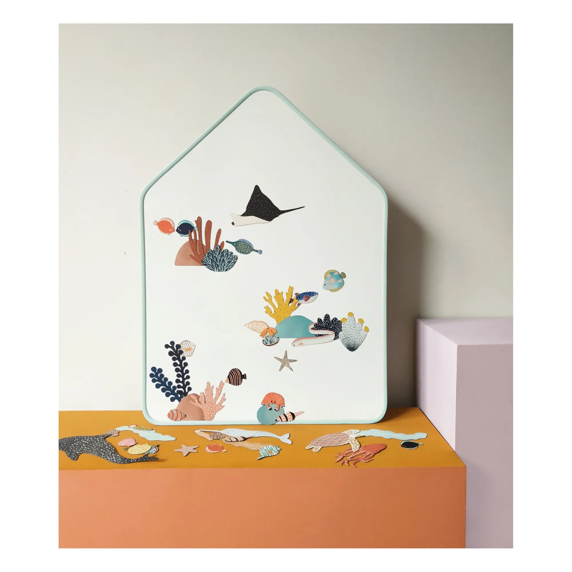 Ma Cabane à rêves - Little House Magnetic Whiteboard | Gray Blue