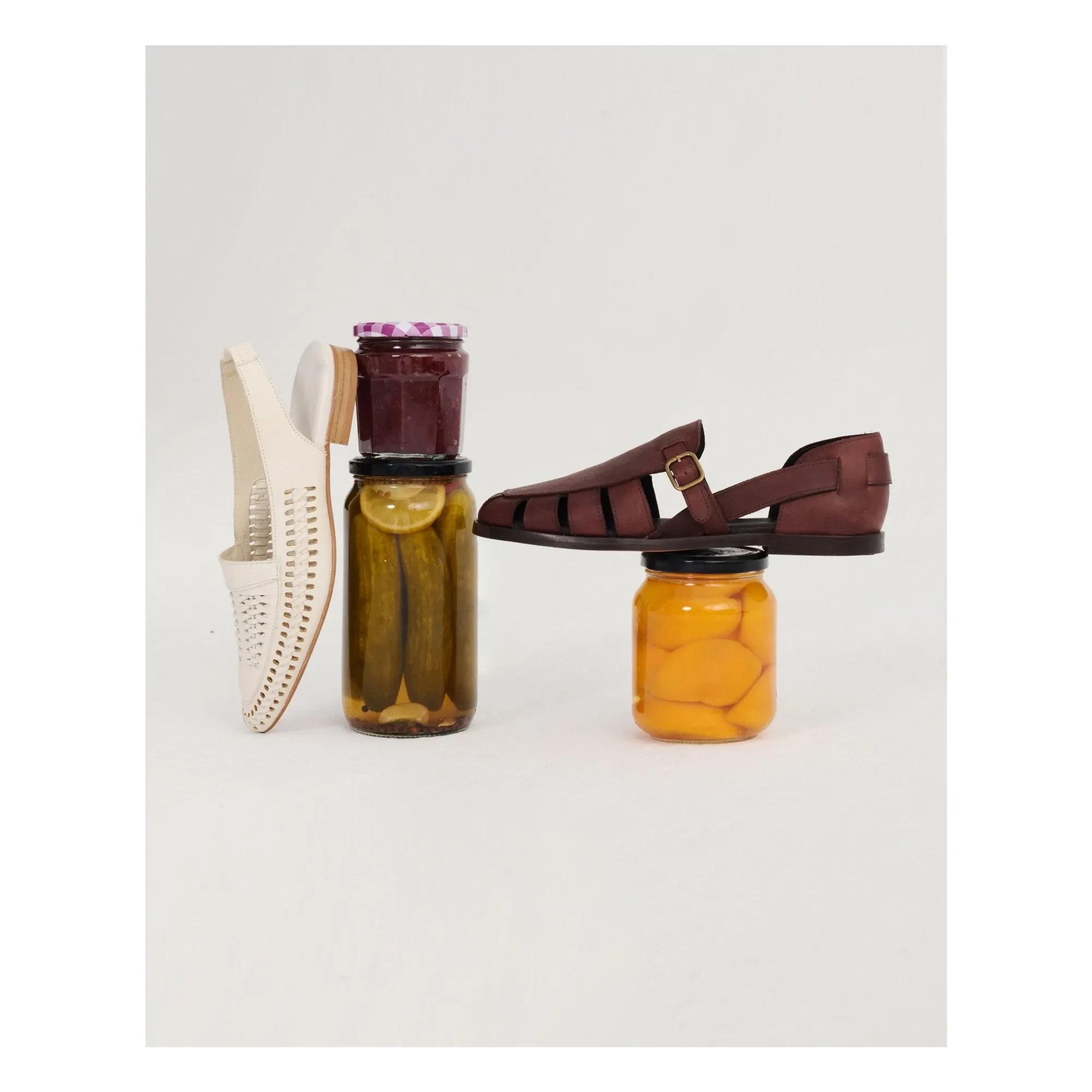 Bobo Choses - Knitted Leather Slingback | Ecru