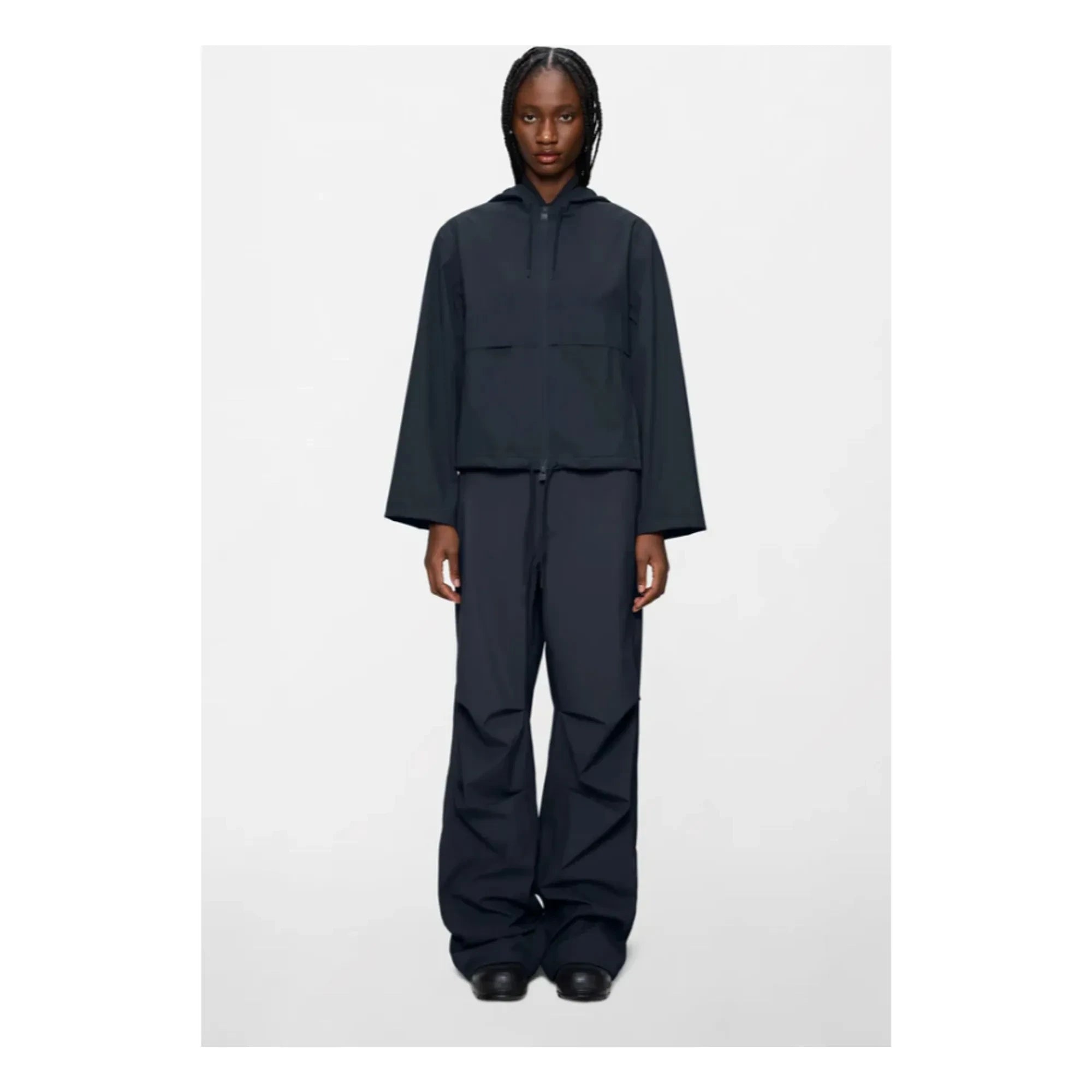 Rains - Suva Hardshell Short Drawstring Jacket W3 | Navy Blue
