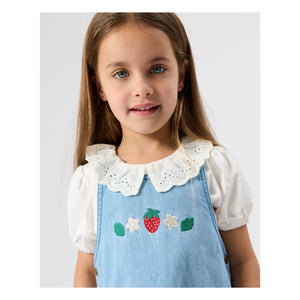 Goldie + Ace - Strawberry Denim Apron Dress | Blue