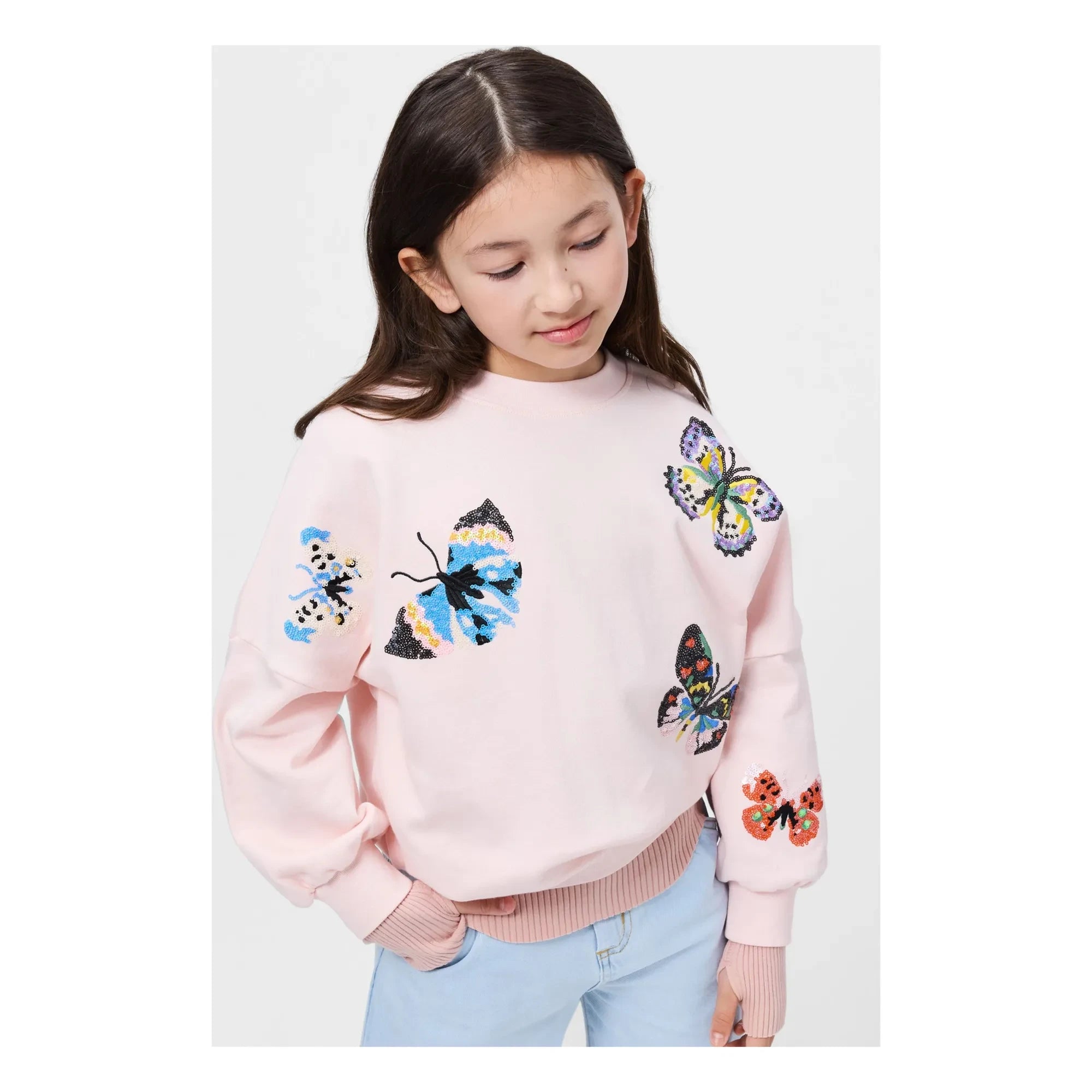 Molo - Marika Butterfly Organic Cotton Sweatshirt | Light Pink