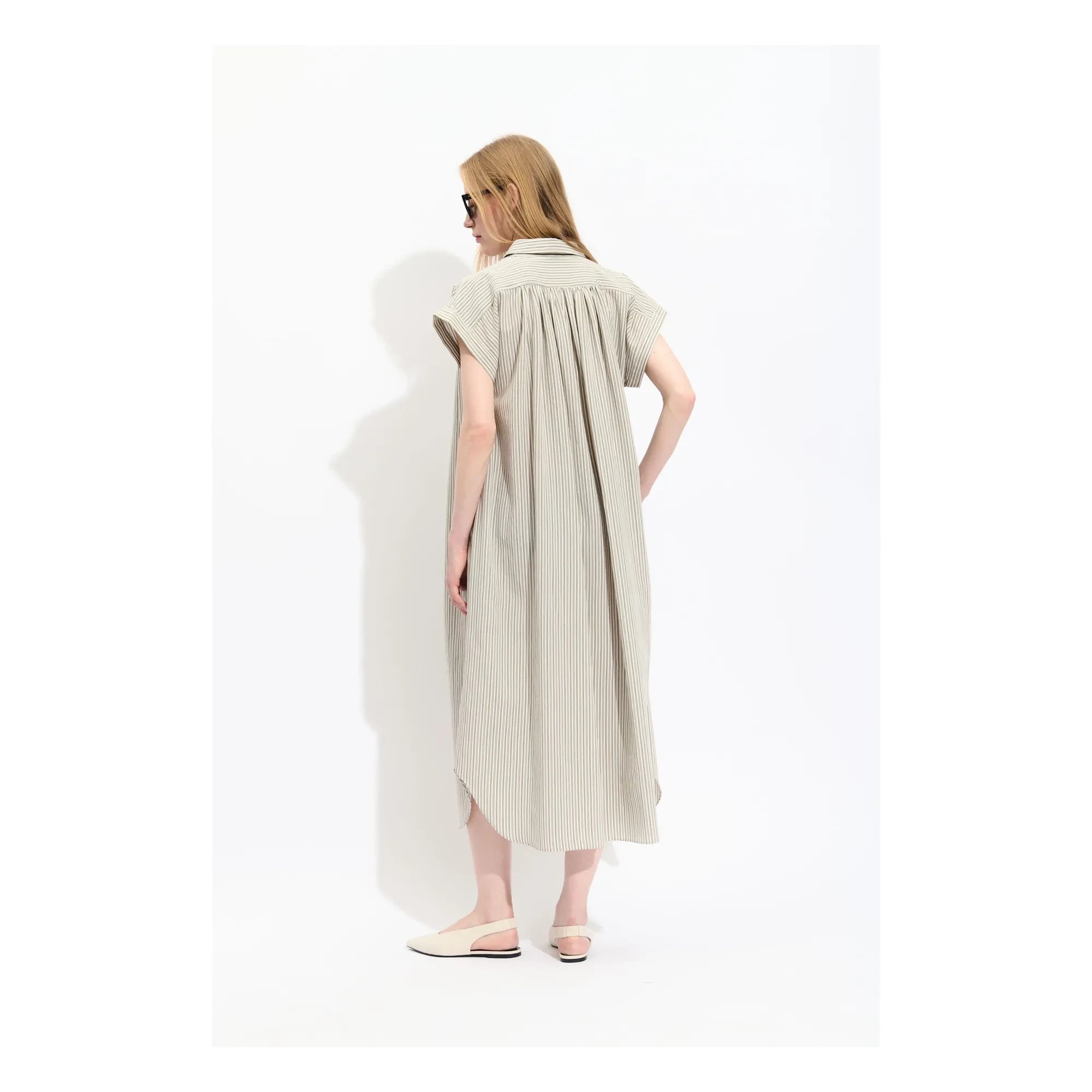 BELLEPIECE - Sardinya Striped Dress | Green