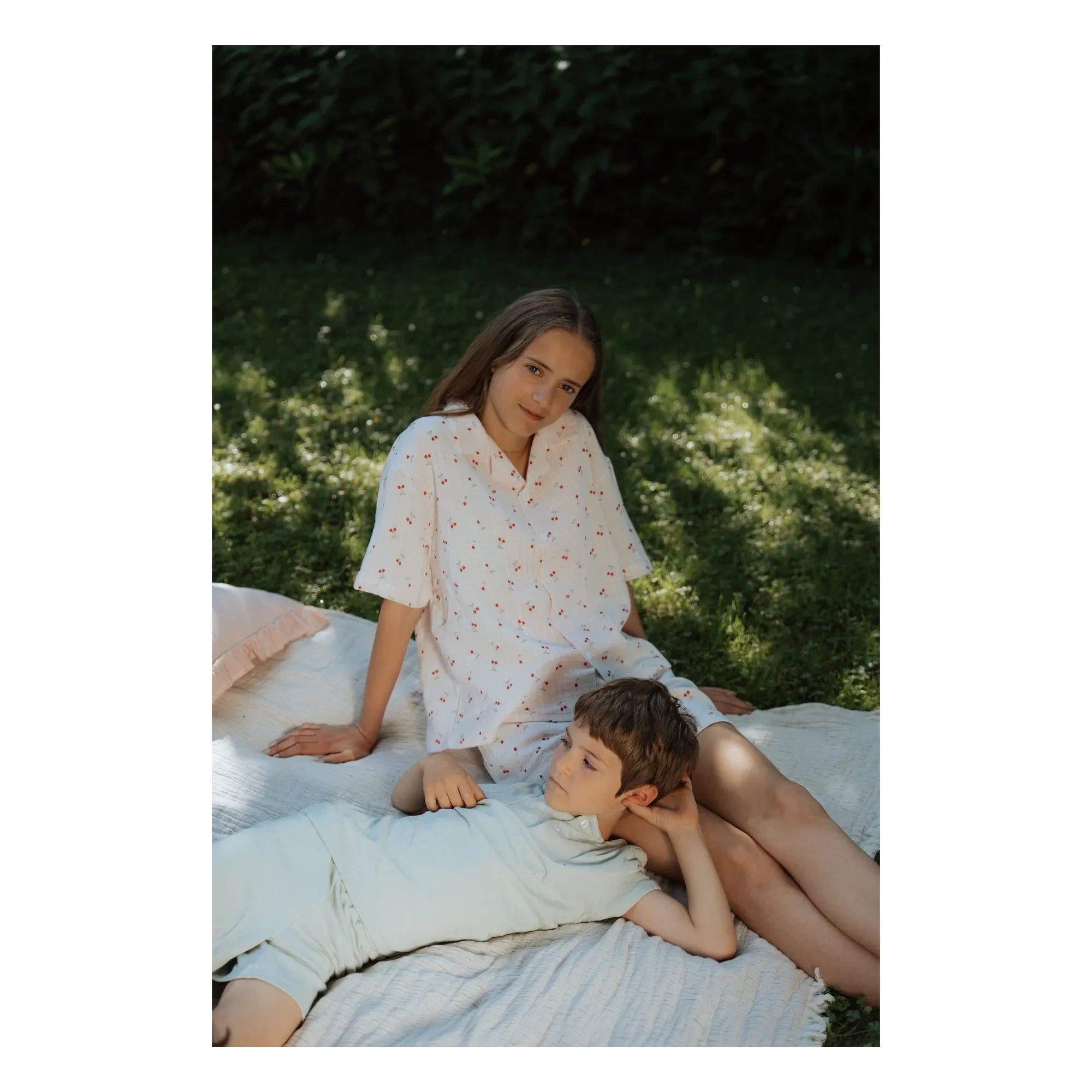 Risu Risu - Watermelon Organic Cotton Pajamas | Ecru