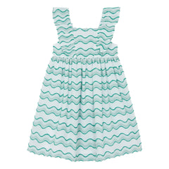 Tartine et Chocolat - Wave Pattern Dress | Green