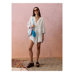 Boteh - La Ponche Linen Shirt Dress | White