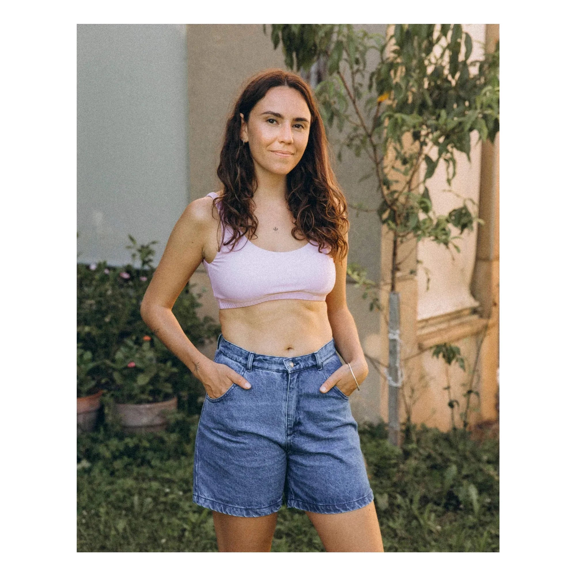 Matona - Plain organic cotton bra | Damson