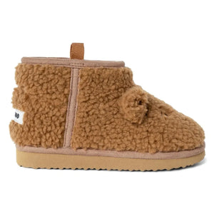 Liewood - Alban Sherpa Boots with Bear Motif Made from Recycled Fibers | Caramel