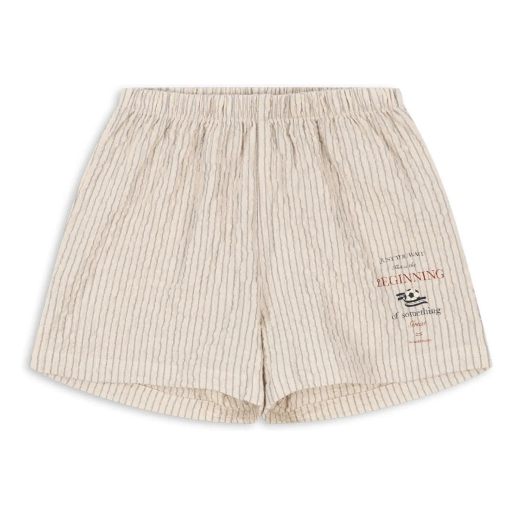 Konges Sløjd - Elliott Striped Seersucker Organic Cotton Shorts | Beige