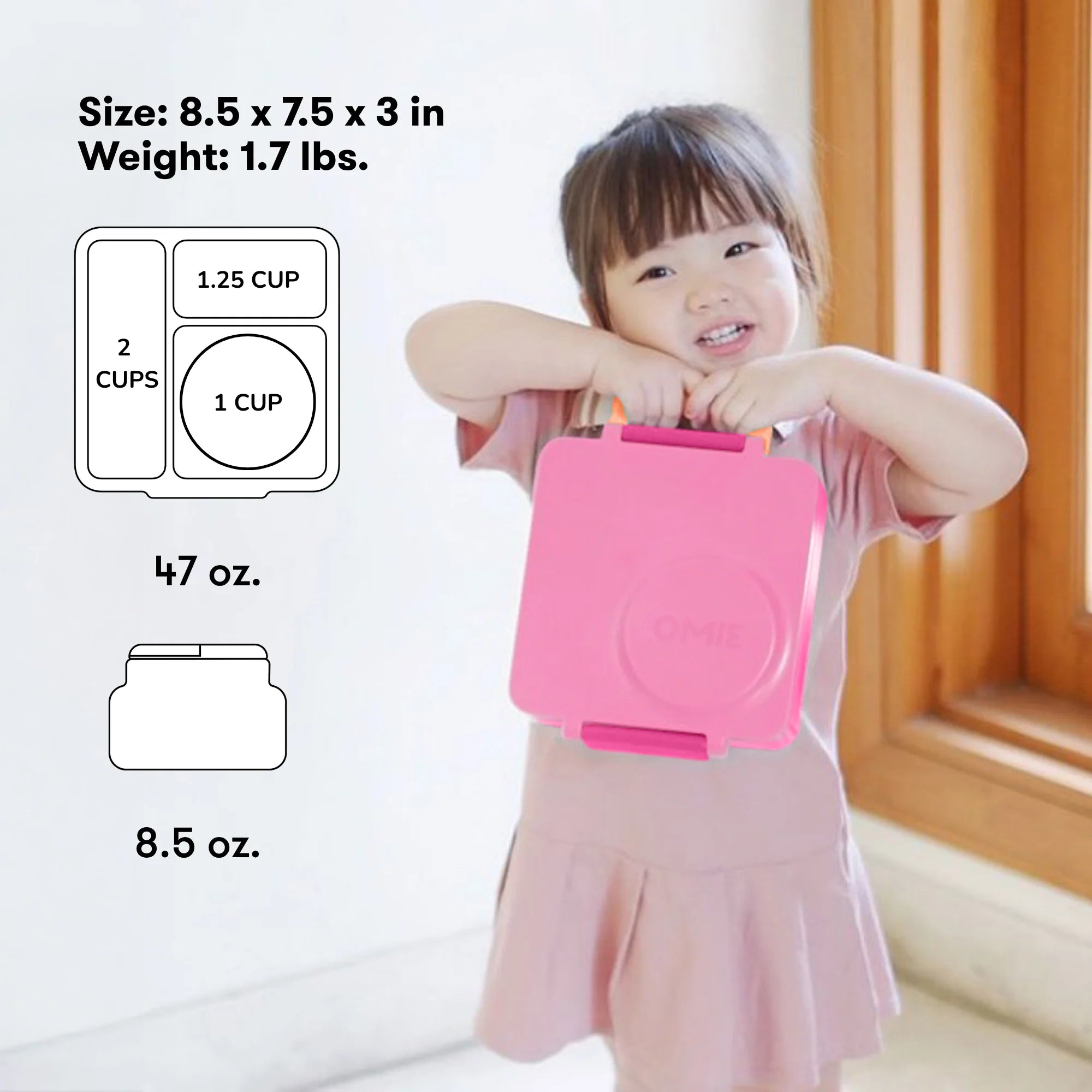 Omiebox - Heat Insulated Fairy Pink Bento Lunch Box