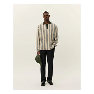 Les Deux - Polo Jacquard Jersey Bowie | Dark Khaki
