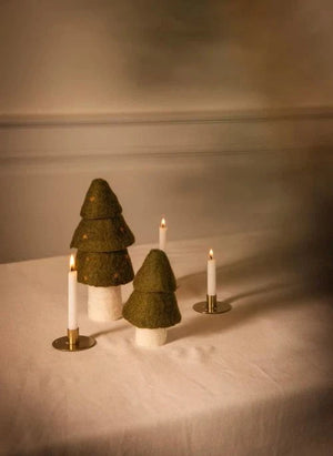 Muskhane - Felt Christmas Trees - Set of 2 | Moss Green
