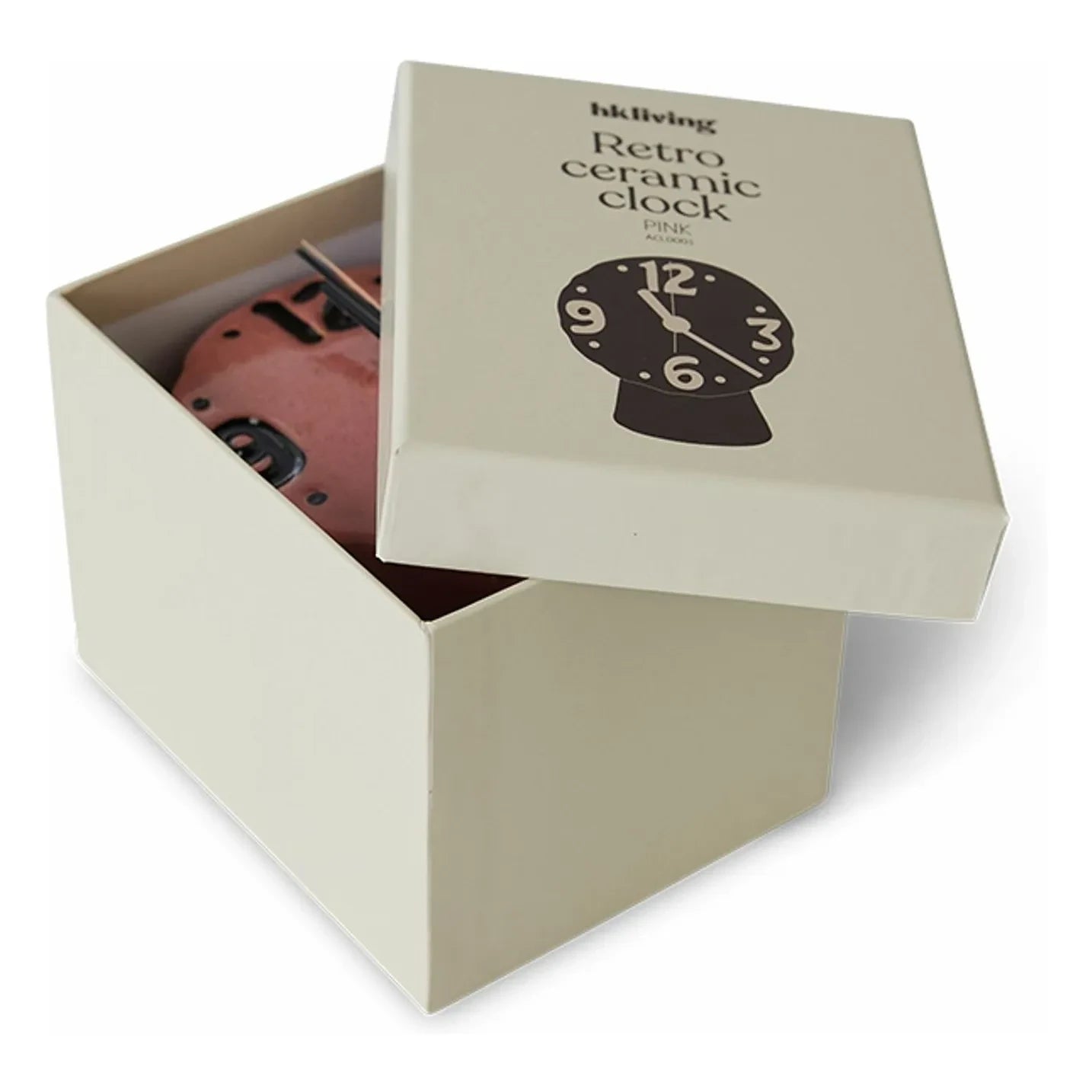 HKliving - Retro ceramic clock | Pink