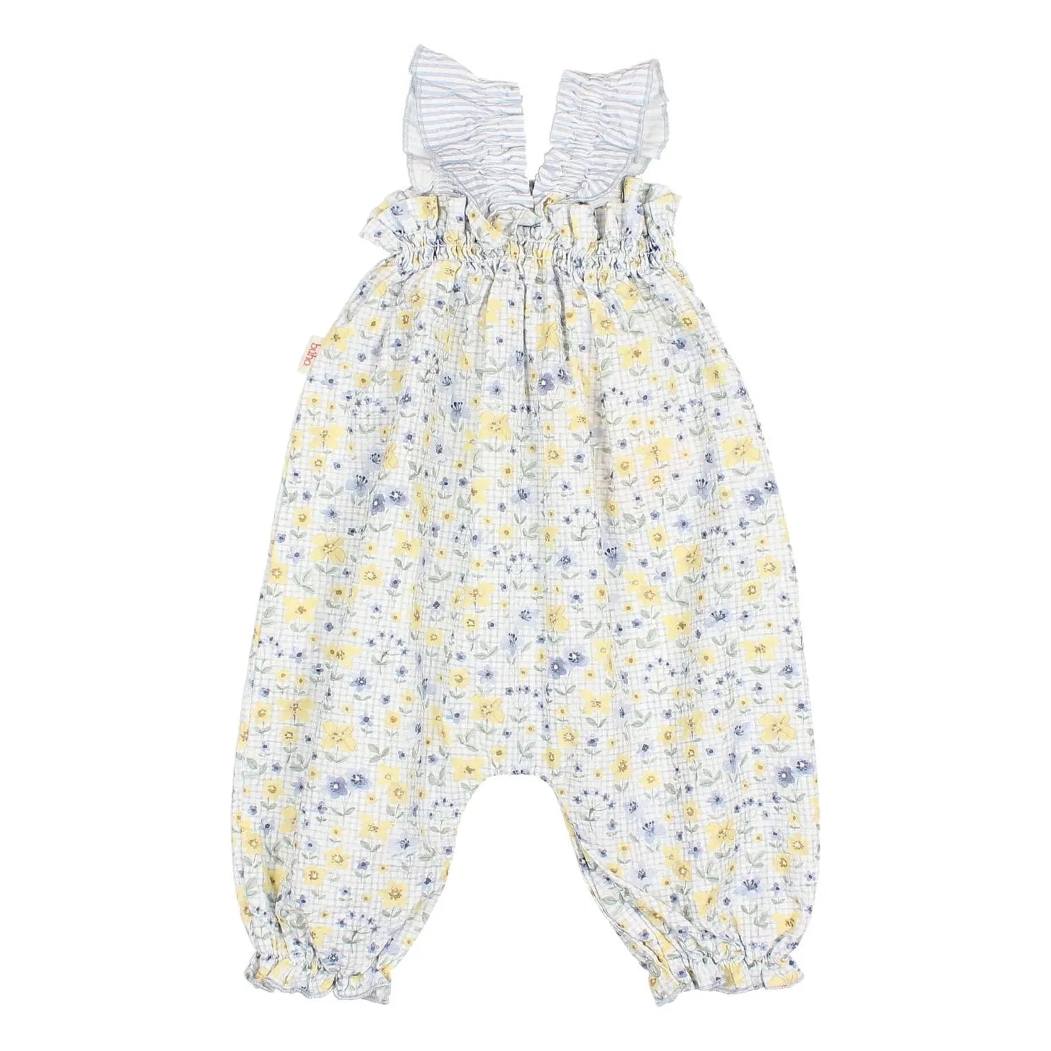 Búho - Seersucker Baby Snowsuit | Light Blue
