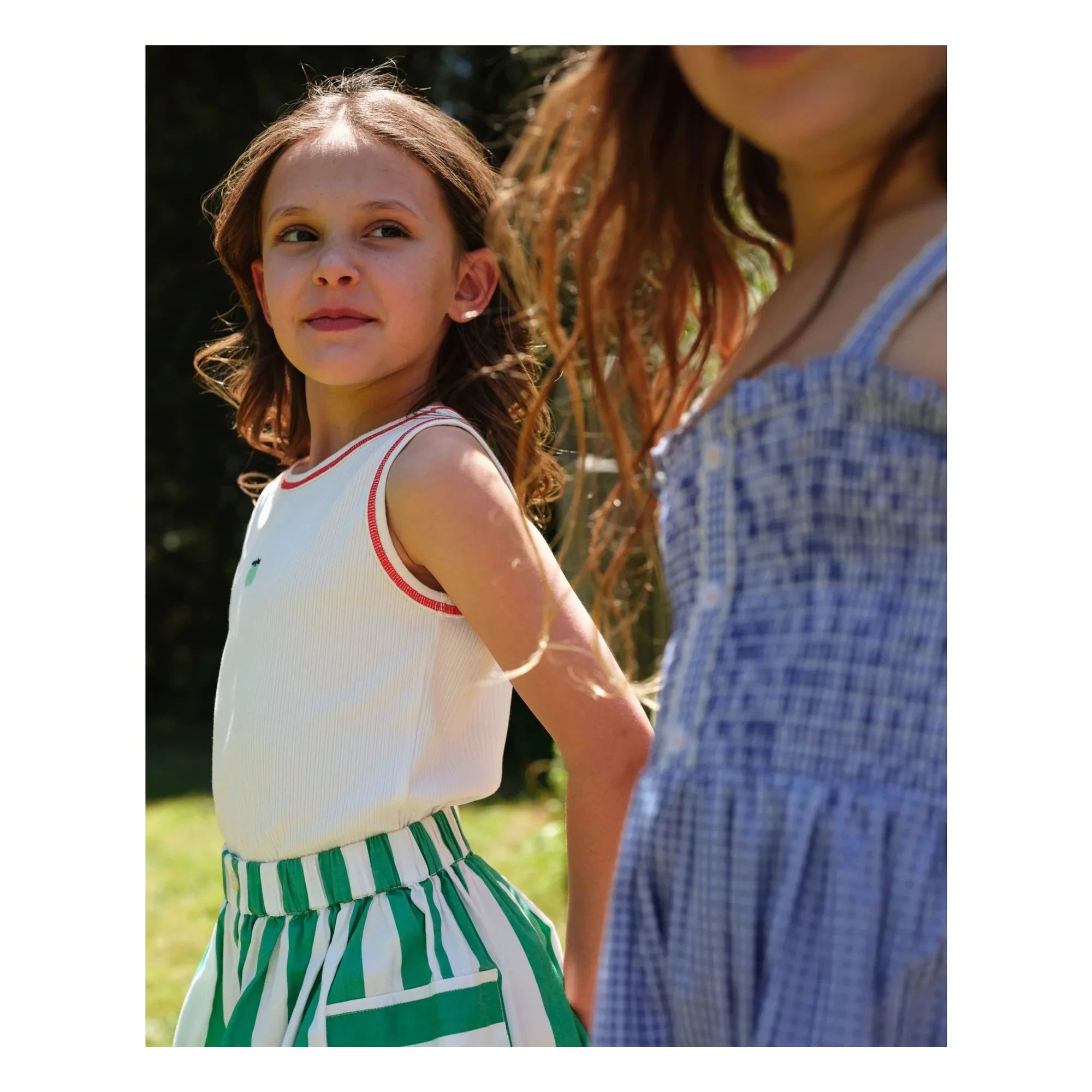 Goldie + Ace - Striped Pocket Skirt | Green