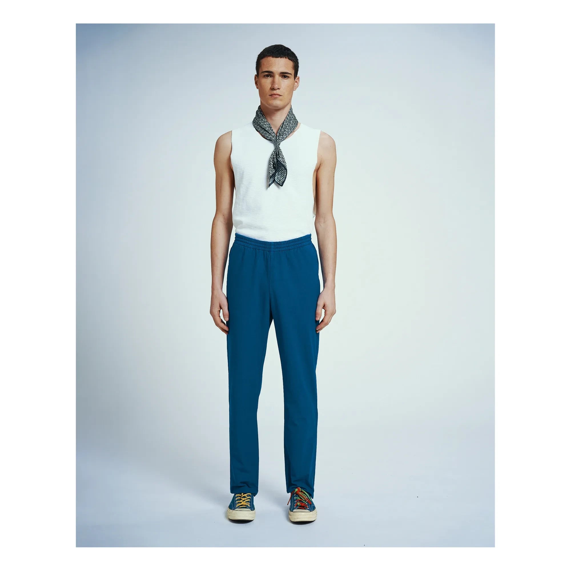 Homecore - Organic Cotton Elastic Waist Trousers | Blue