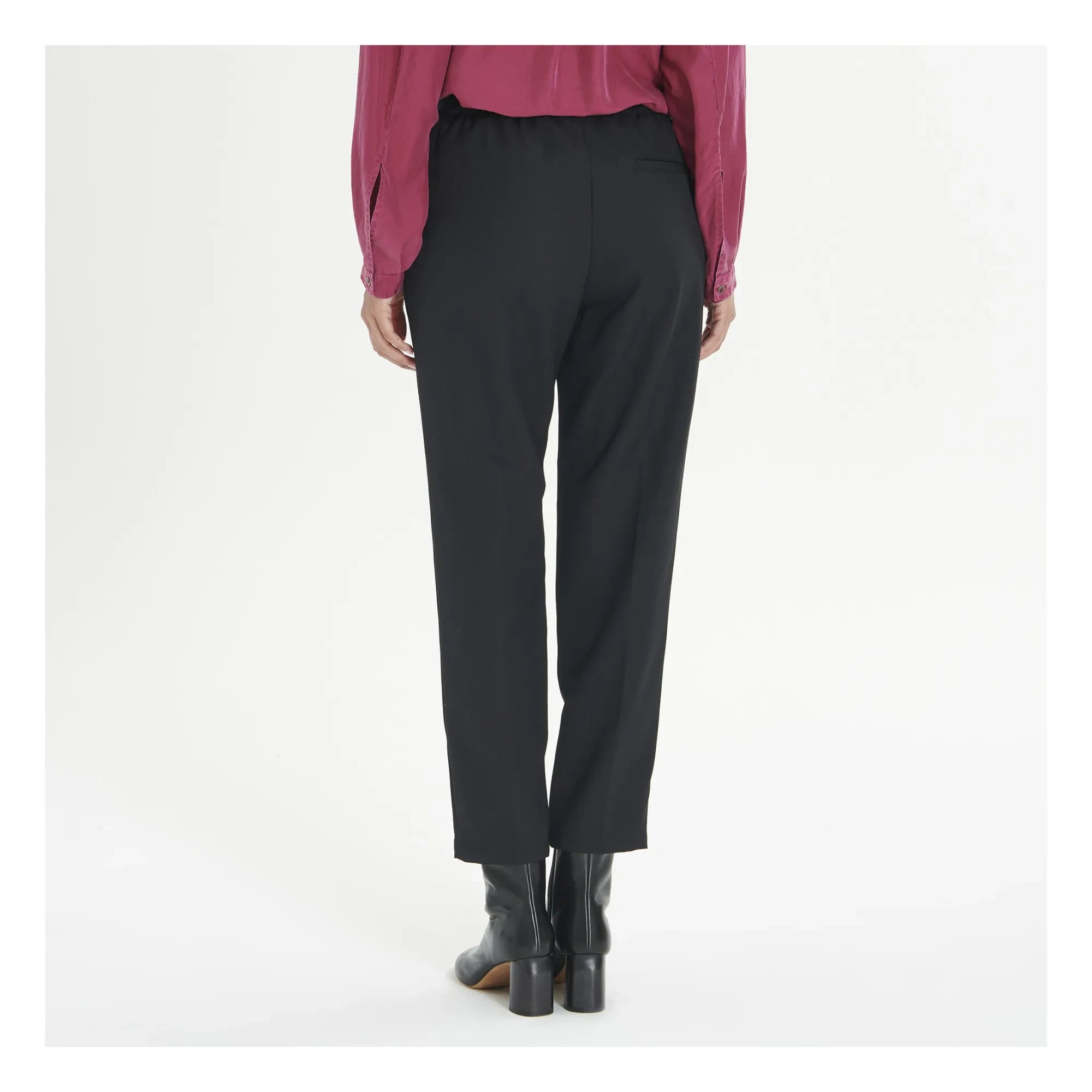 Pomandère - Elastic Waist Wool Trousers | Black
