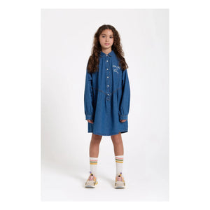 Hundred Pieces - Shirley Embroidered Denim Dress | Denim Blue