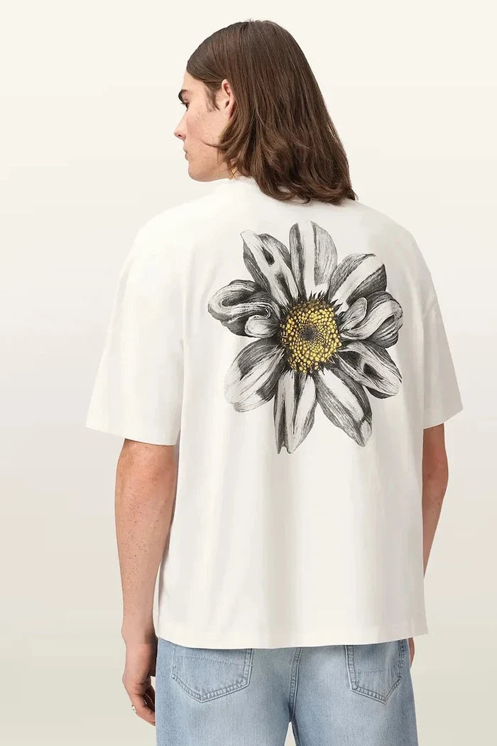 AllSaints Erkek Pamuklu Oversize Tişört PETALS