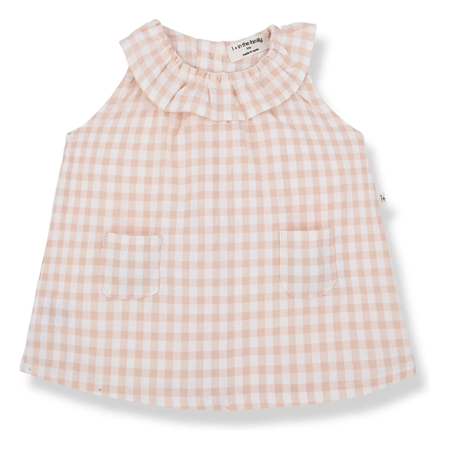 1+ in the family - Ambracia Vichy Seersucker Dress | Beige Pink