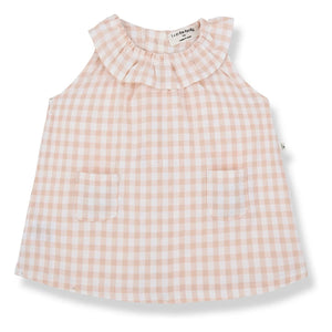 1+ in the family - Ambracia Vichy Seersucker Dress | Beige Pink