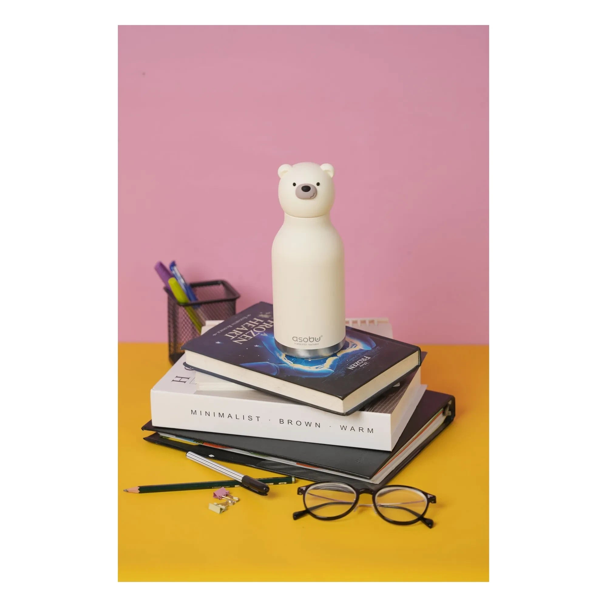 Asobu - White Bear Stainless Steel Water Bottle